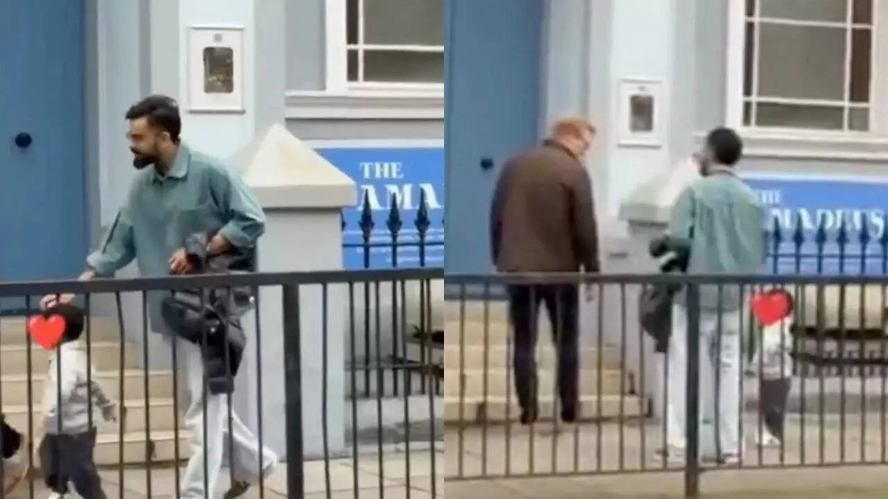Virat Kohli walks with son Akaay in London, video goes viral – Watch