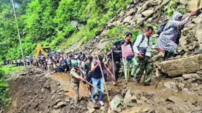Landslide blocks Kedarnath road; 10,000 stranded pilgrims rescued | India News