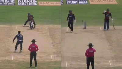 Ball hits glove, umpire gives LBW: Nepal captain loses cool after shocking call – Watch | Cricket News