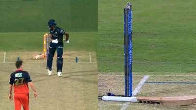 Bat flies, stumps broken: Sai Sudharsan suffers bizarre hit-wicket dismissal in IPL 2026 Qualifier 1 vs RCB – WATCH | Cricket News