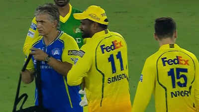 Injury scare for CSK! Sanju Samson leaves field mid-match vs Gujarat Titans | Cricket News