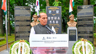 Rajnath inaugurates Indian War Memorial in Seoul, calls it a ‘fitting tribute to Indian troops’ valour, sacrifice during Korean War | India News
