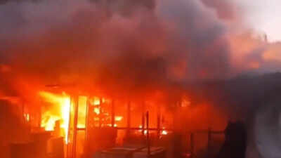 Watch: Massive fire guts 13 shops in J&K’s Poonch, engulfs Bufliaz Central Market | India News