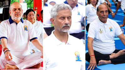 ‘We are all grateful to PM Modi’: Top ministers, CMs perform yoga across India | India News
