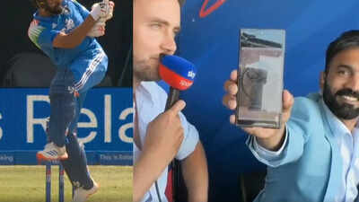 Watch: Rohit Sharma’s ‘nataraja shot’ leaves Dinesh Karthik in awe during 1st ODI vs England | Cricket News