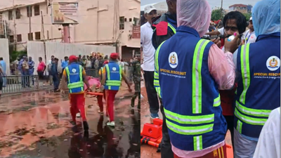 Watch: Puri Rath Yatra crowd makes way for ambulance as fainting devotees rescued on stretchers | India News