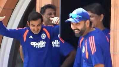 Watch: Rohit Sharma shares a laugh with Gautam Gambhir at Lord’s balcony ahead of ODI decider against England | Cricket News