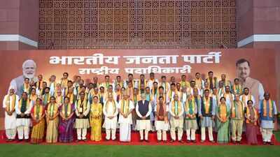‘Meeting all about new ideas & perspectives’: PM Modi after engaging with ‘team Nabin’ at party HQ | India News