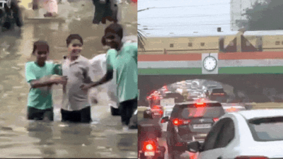 Watch: Delhi-NCR drowns in rain chaos; 7 videos show waterlogging, gridlock | India News