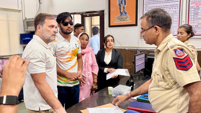 Rahul’s dharna, FIR demand, face-off: How drama unfolded outside DCP office over pellet use | India News